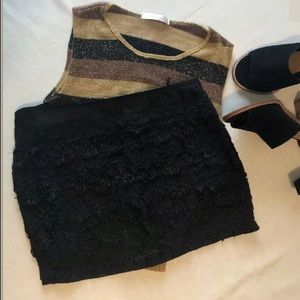 Black lace mini skirt 1/2 price for likes